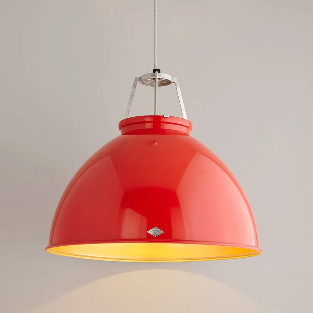 Size 5 Pendant Light Industrial - Red, Metal
