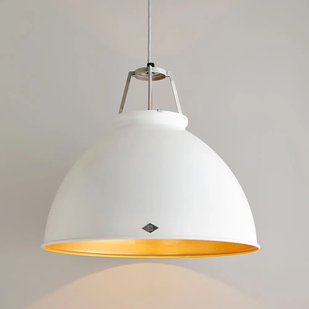 Size 5 Pendant Light Industrial - White, Metal