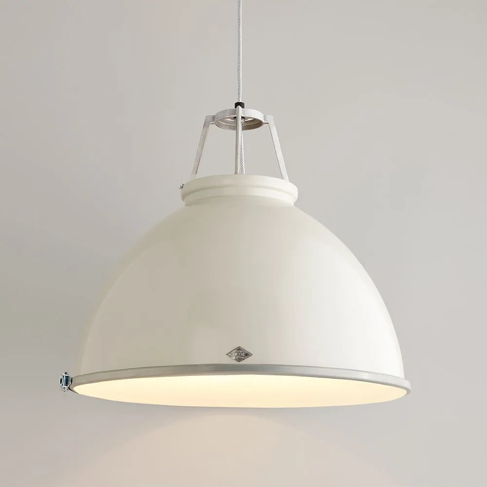 Size 5 Pendant Light with Diffuser - Grey, Steel