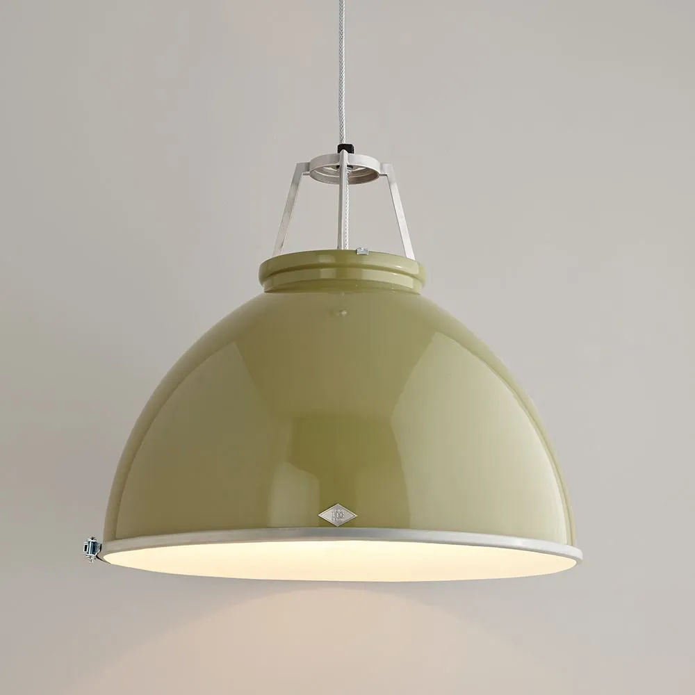 Size 5 Pendant Light with Diffuser - Olive Green