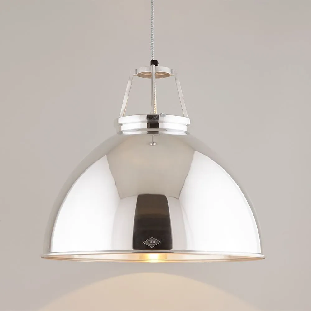 Size 5 Pendant Light with Diffuser - Red, Steel