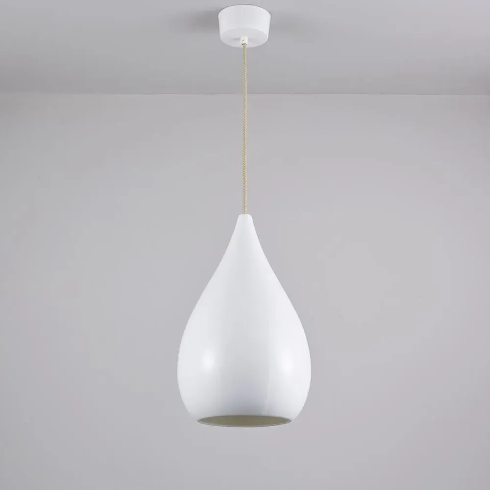 Small Cone Pendant Light - White, Bone China