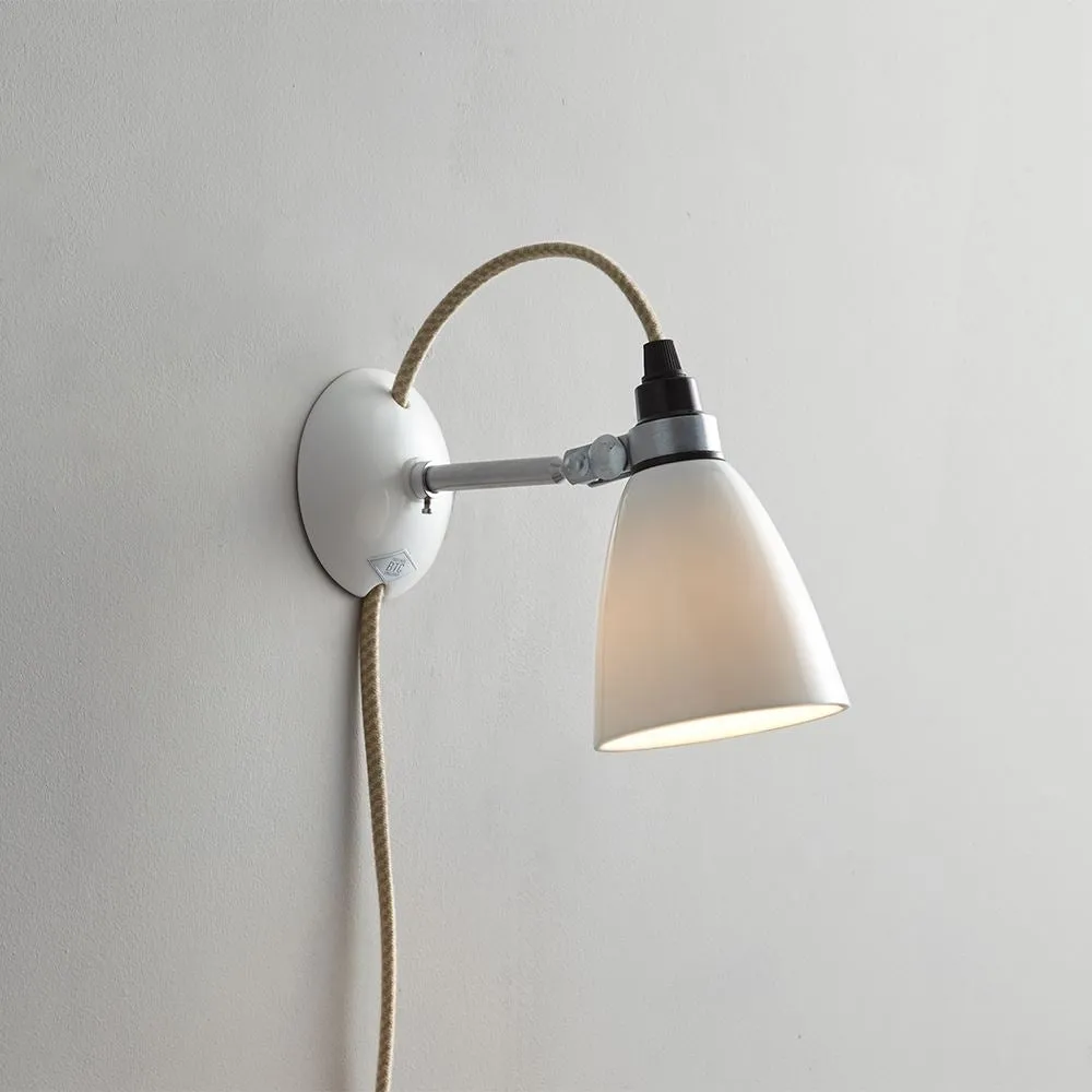 Small Dome Wall Light with Switch - Bone China
