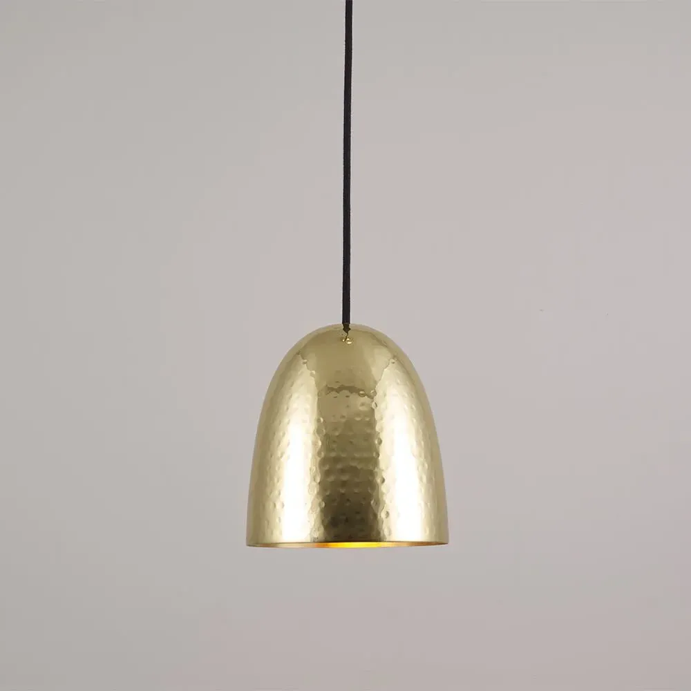 Small Pendant Light - Brass, Hammered Metal image