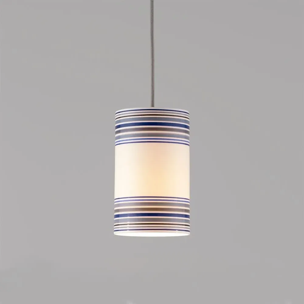 Small Pendant Light Hand-Painted - Orange