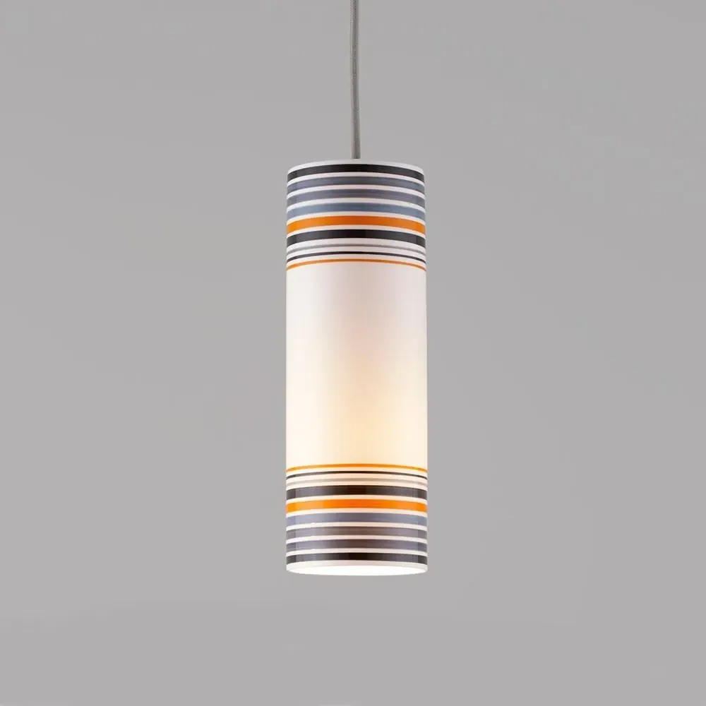 Small Pendant Light Hand-Painted - Orange