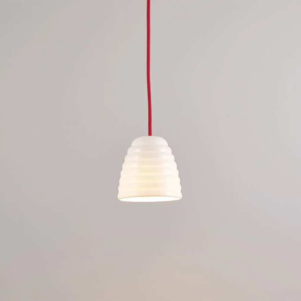 Small Pendant Light - Red, Bone China