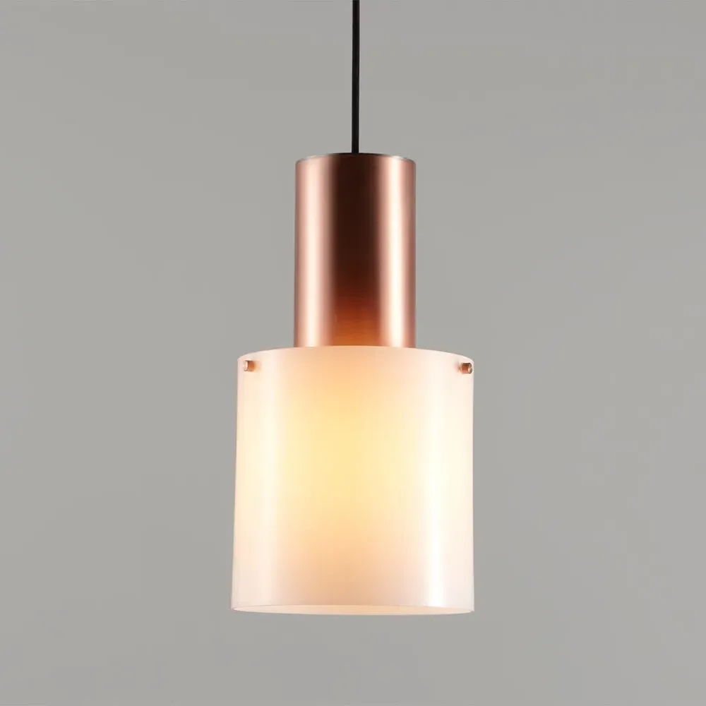 Small Pendant Light with Anthracite Glass - Brass