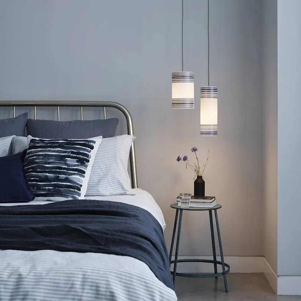 Small Pendant Light with Ceiling Rose - Blue