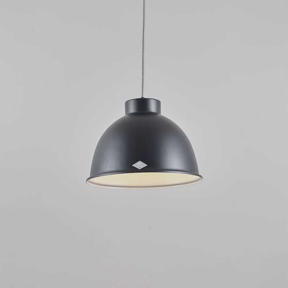 Small Pendant Light with Glass Diffuser - Black