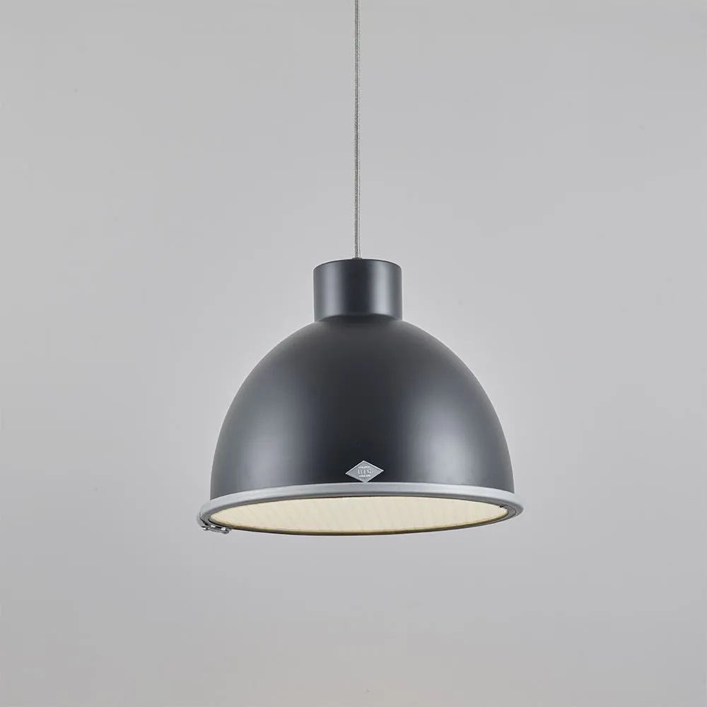 Small Pendant Light with Glass Diffuser - Black