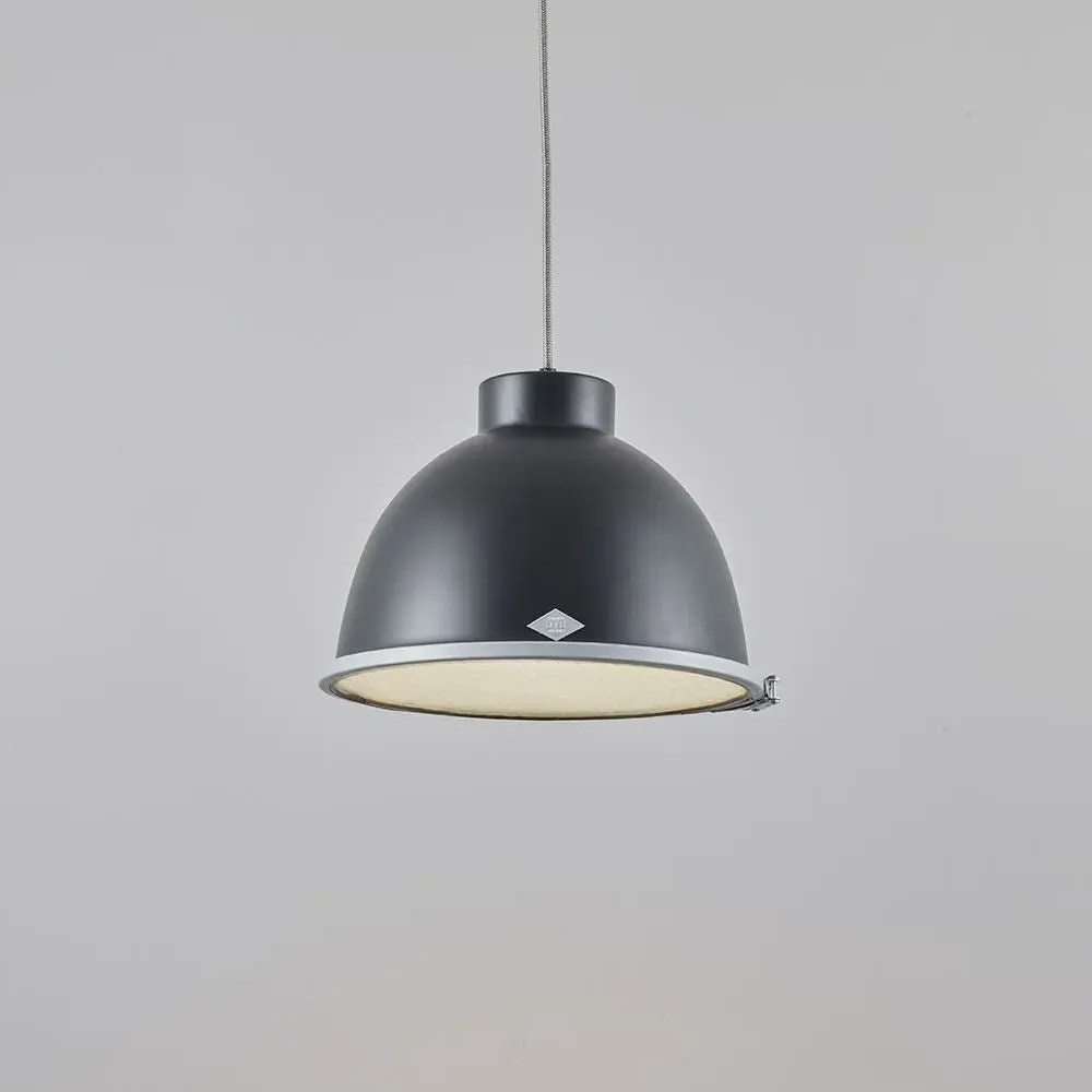 Small Pendant Light with Glass Diffuser - Black
