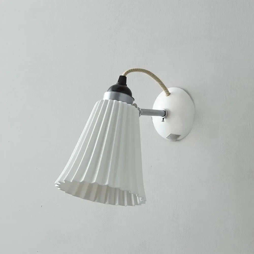 Small Pleat Wall Light - Bone China