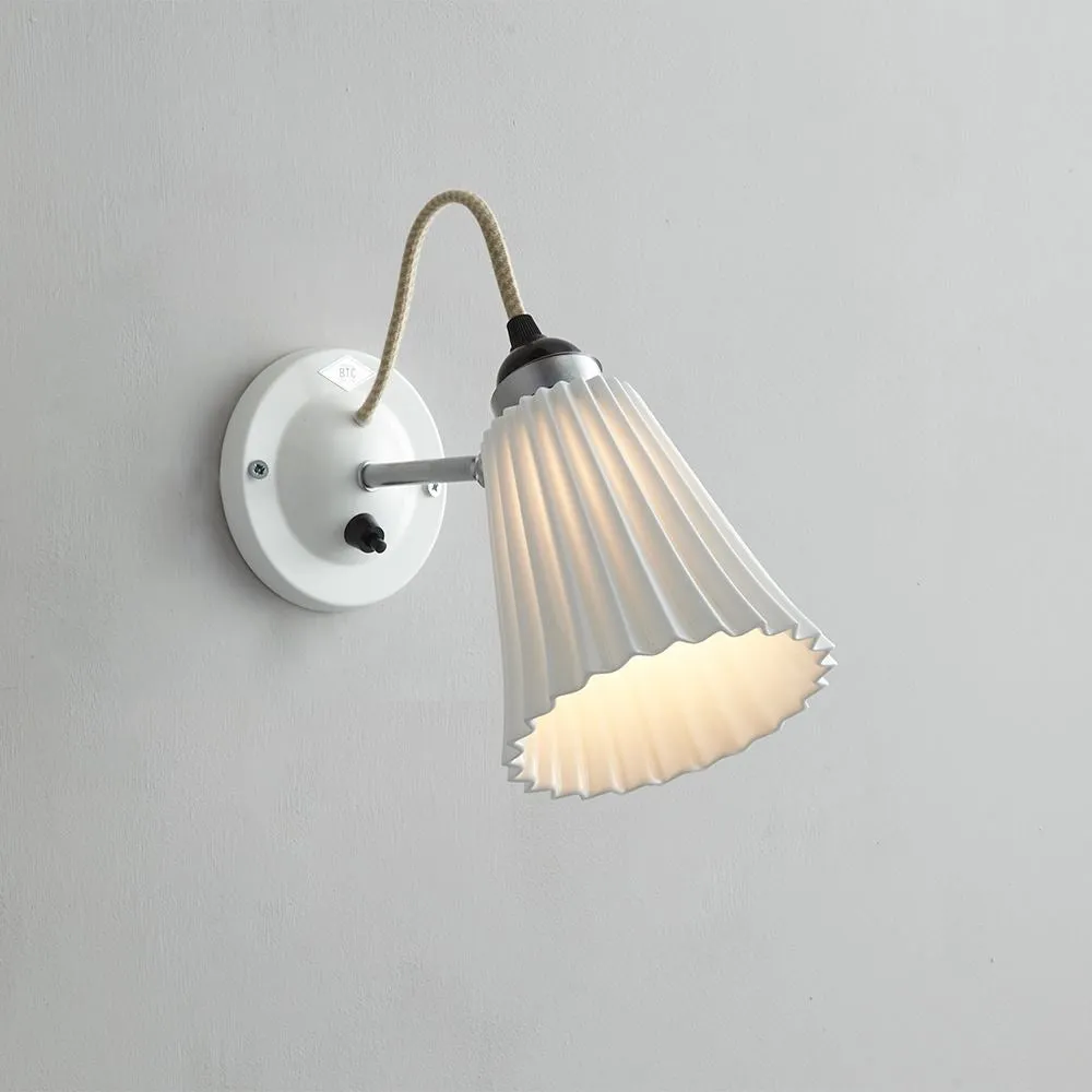 Small Pleat Wall Light - Bone China