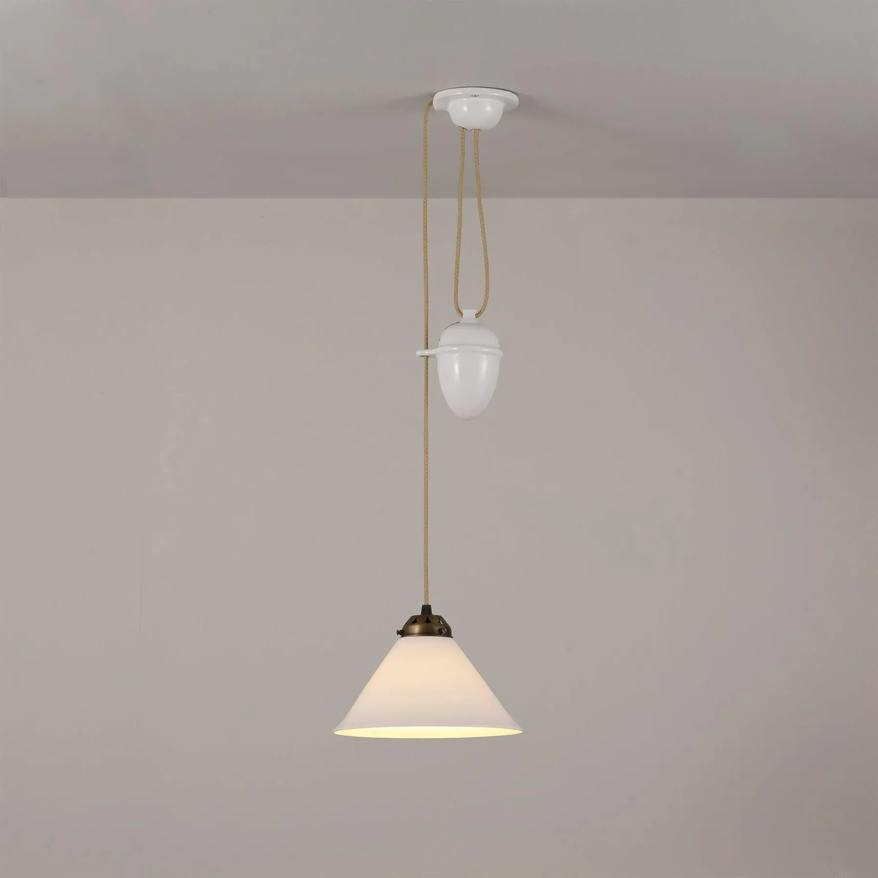 Small Rise & Fall Pendant Light - Antique Brass image