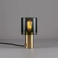 Small Table Lamp with Dimmer - Anthracite, Brass