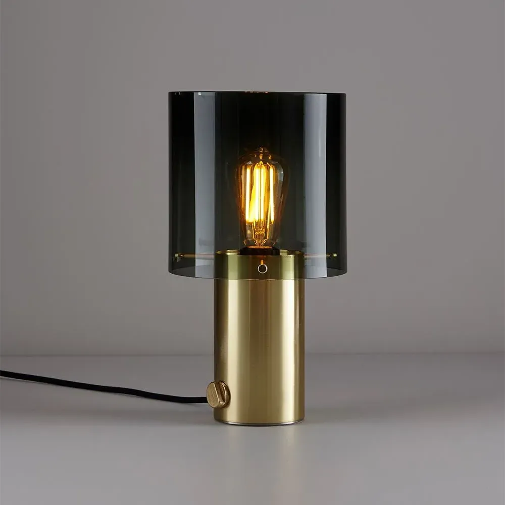 Small Table Lamp with Dimmer - Opal, Copper