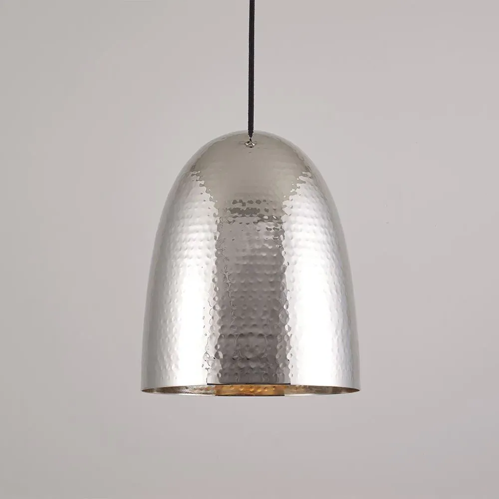 Stanley Large Pendant Light - Hammered, Nickel