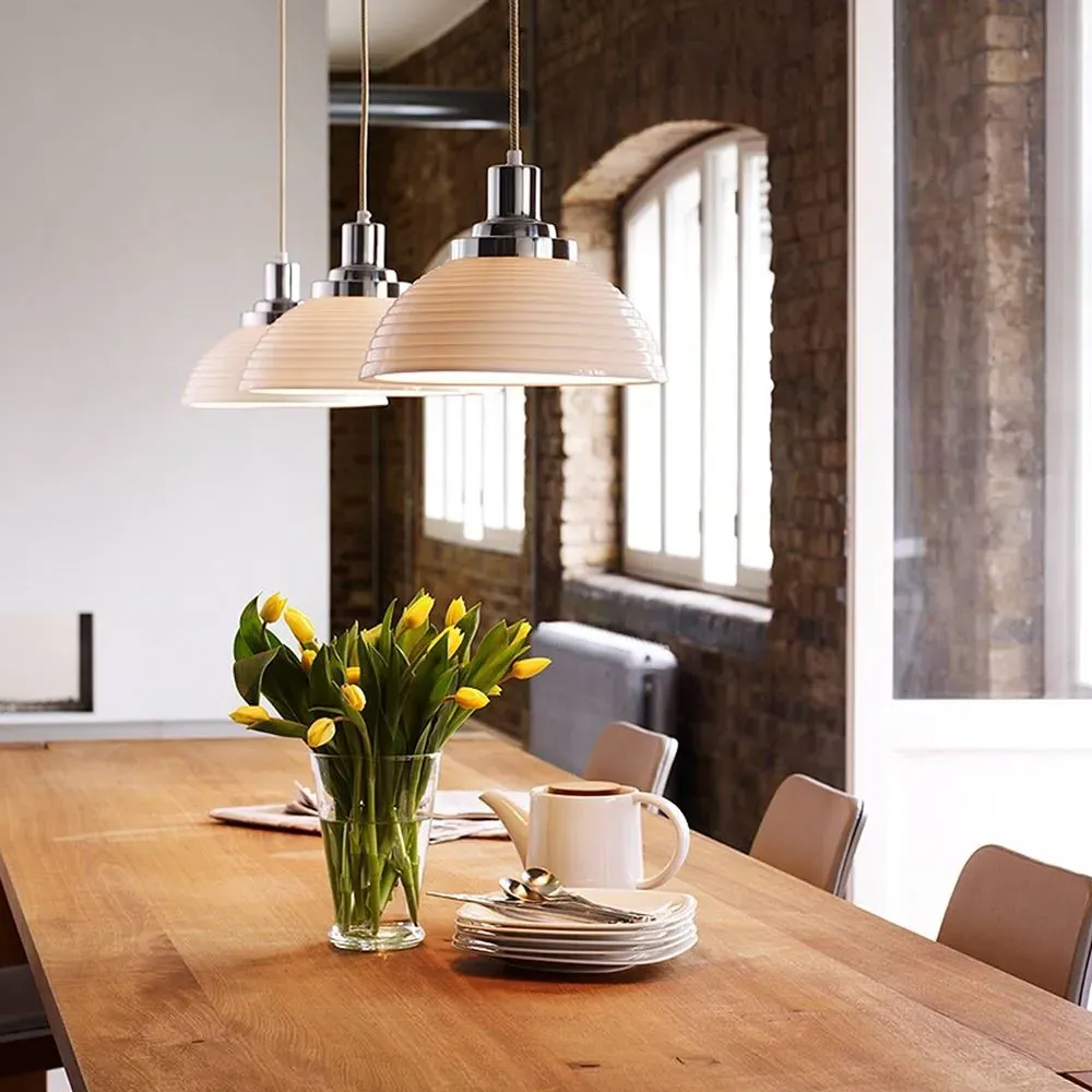 Stepped Pendant Light - White, Bone China