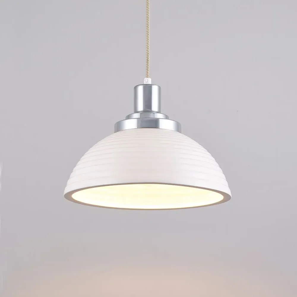 Stepped Pendant Light - White, Bone China image