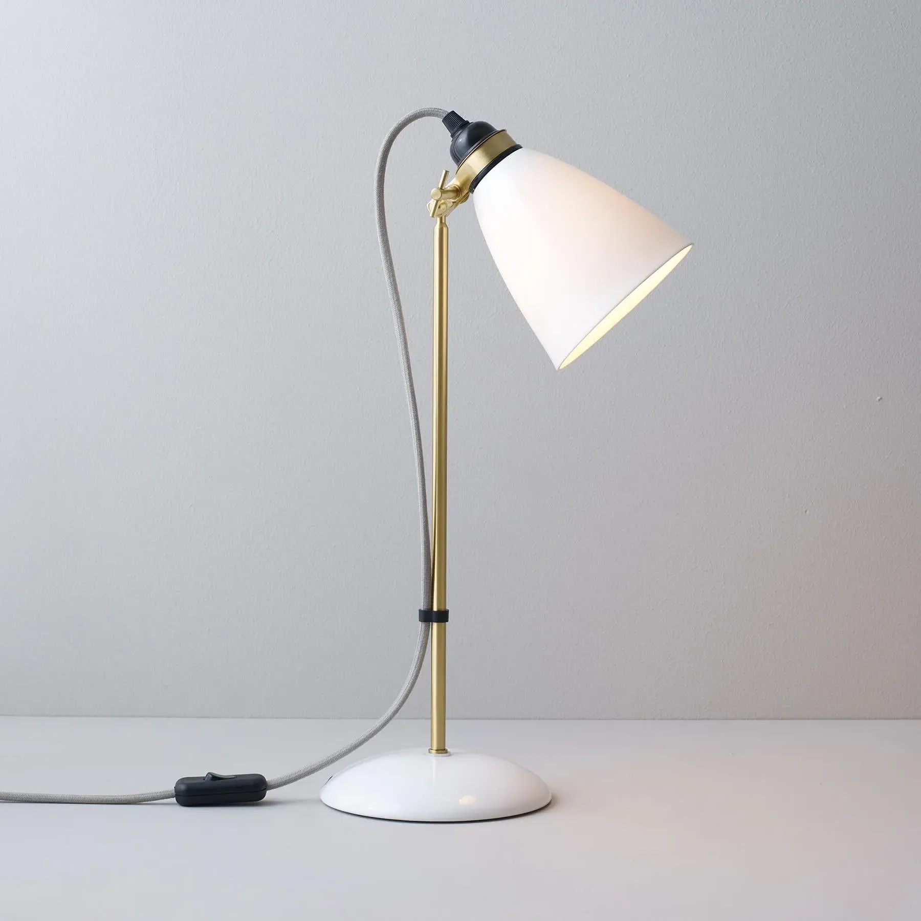 Table Lamp with Adjustable Shade - Brass, Ceramic