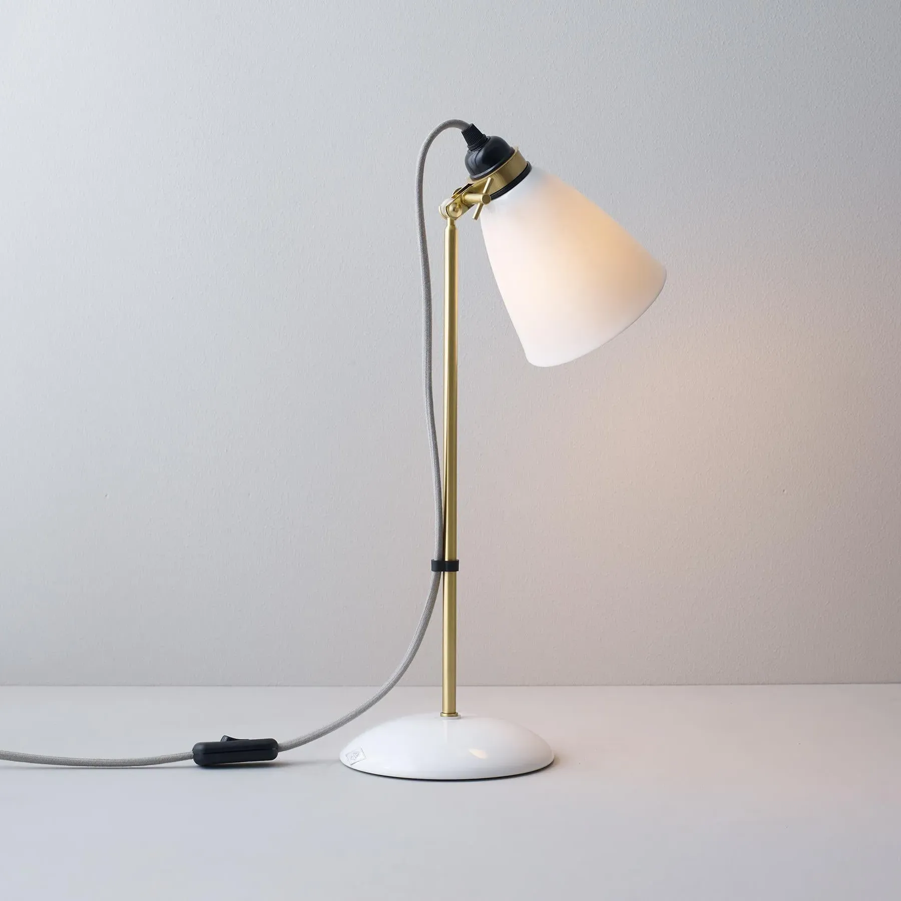 Table Lamp with Adjustable Shade - Brass, Ceramic