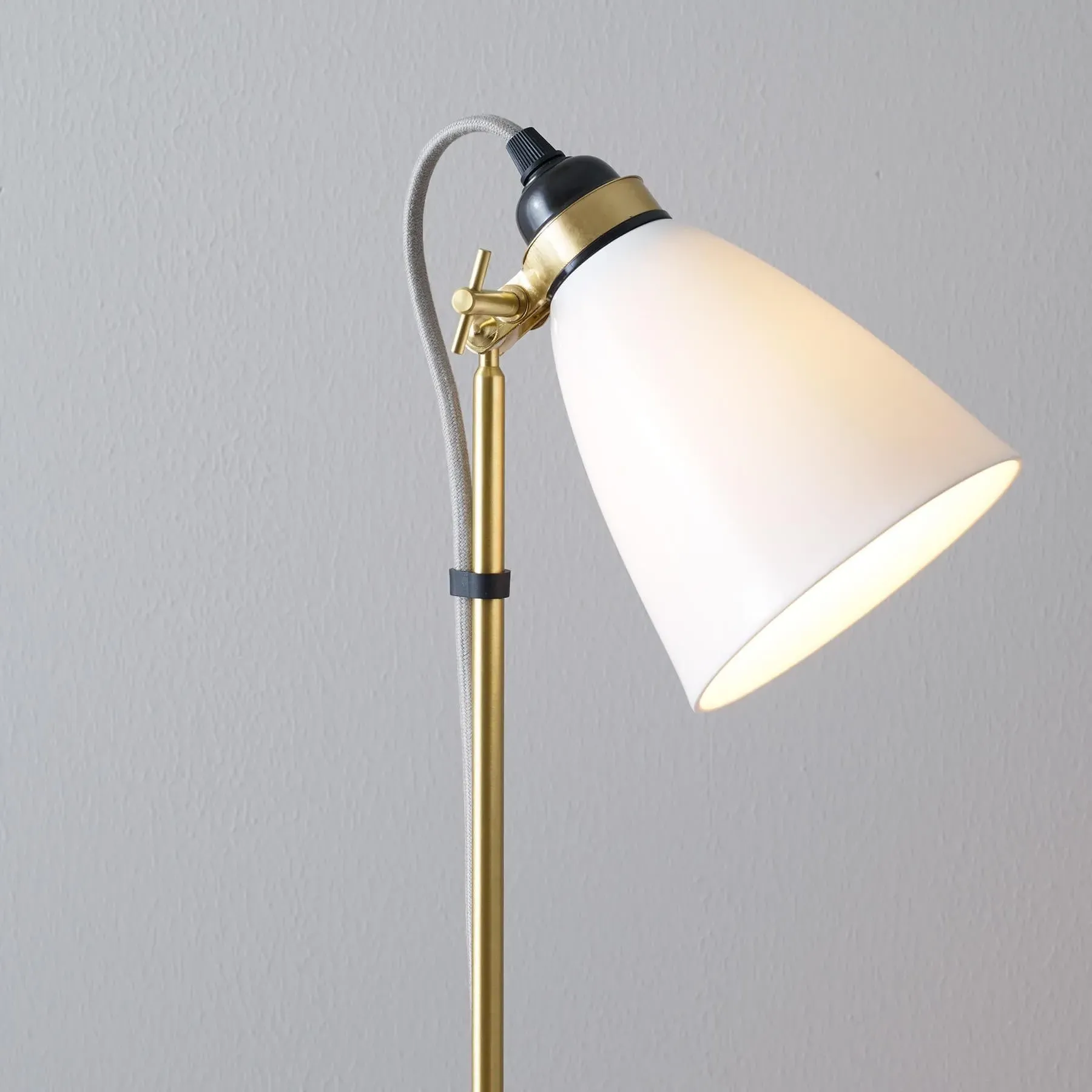 Table Lamp with Adjustable Shade - Brass, Ceramic