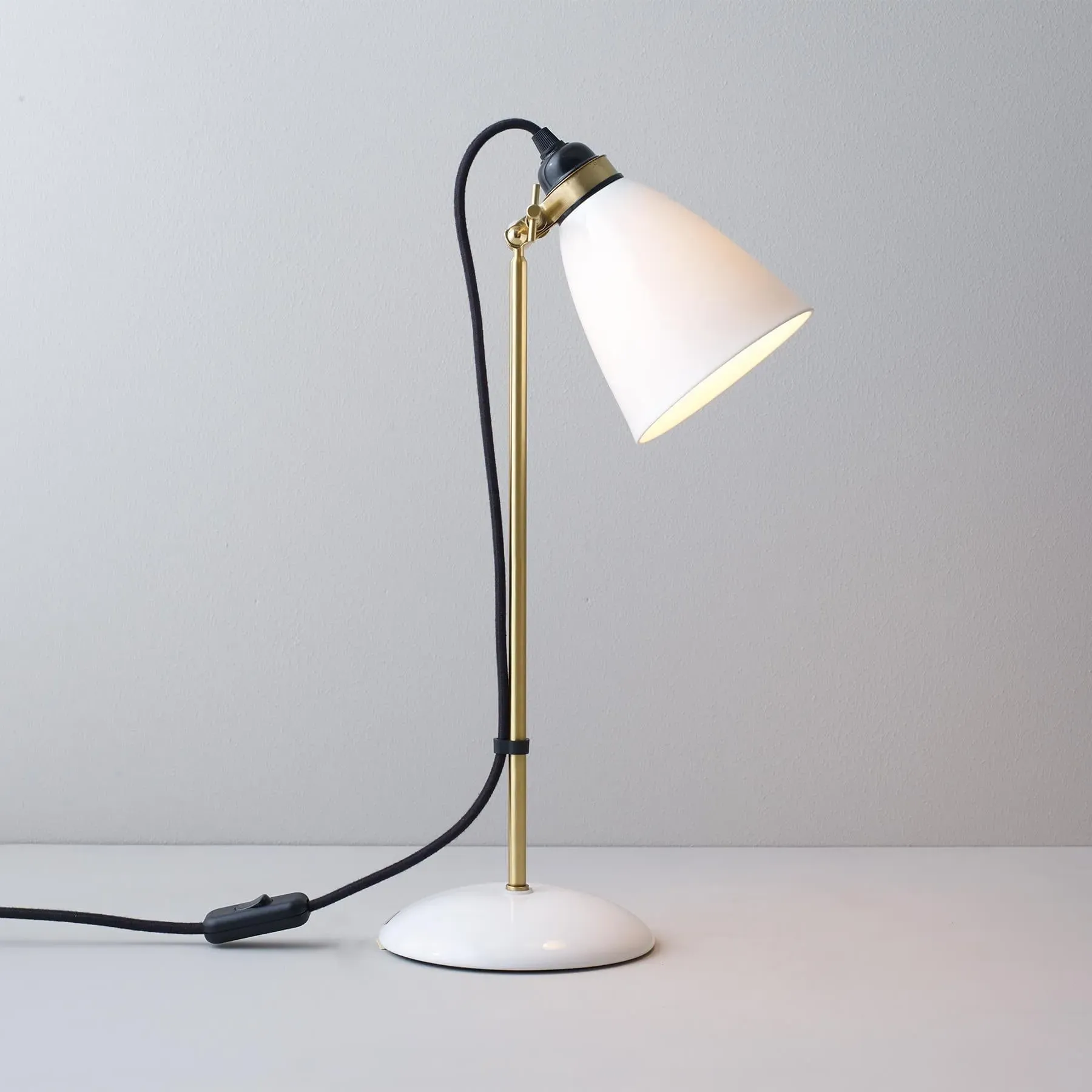 Table Lamp with Adjustable Shade - Brass, Ceramic