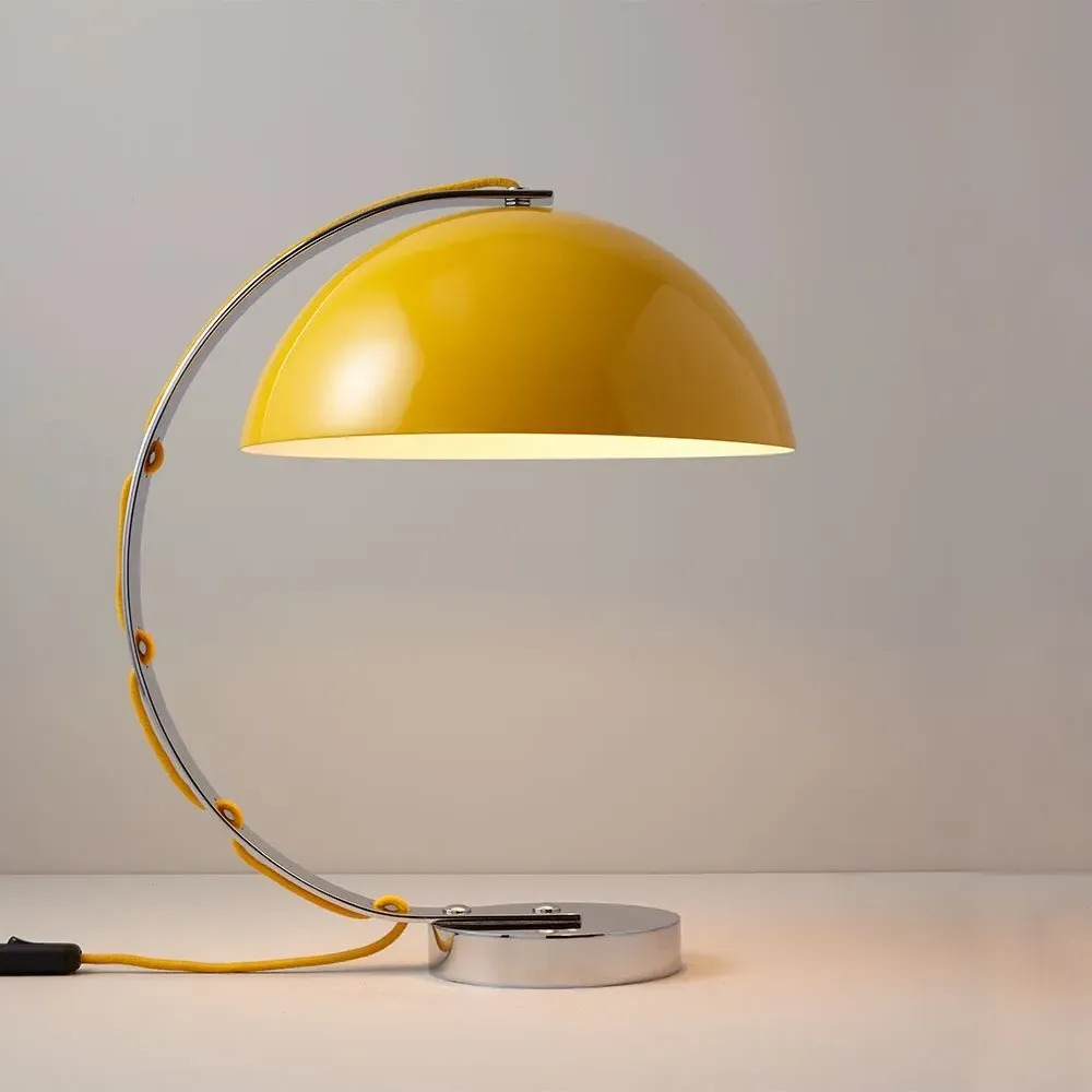 Table Lamp with Chrome Base - Yellow, Aluminium image