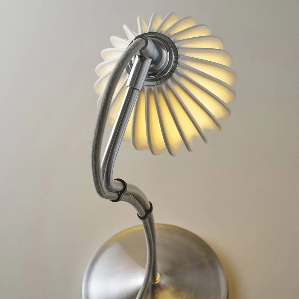 Table Lamp with Inline Switch - White, Bone China