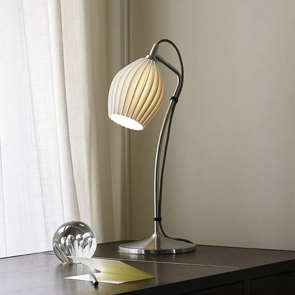 Table Lamp with Inline Switch - White, Bone China