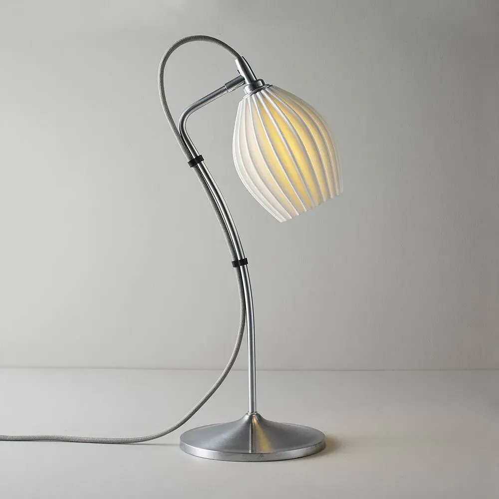 Table Lamp with Inline Switch - White, Bone China image