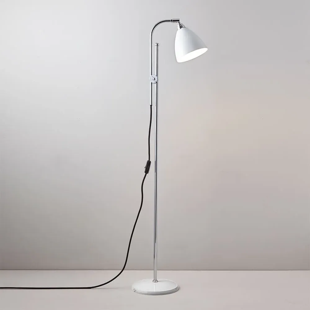 Task Floor Lamp with Adjustable Shade - White