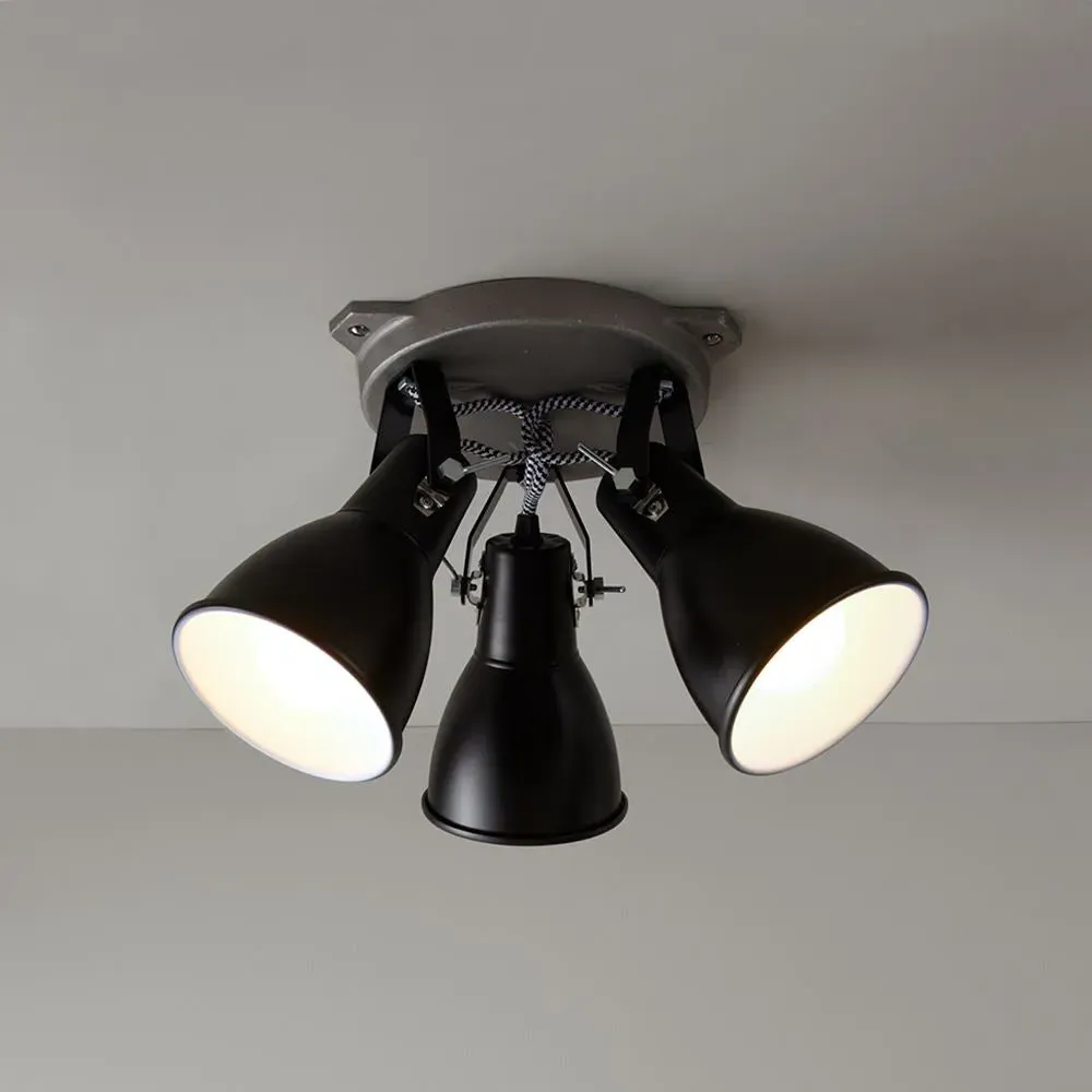 Triple Ceiling Light - Black, Aluminium