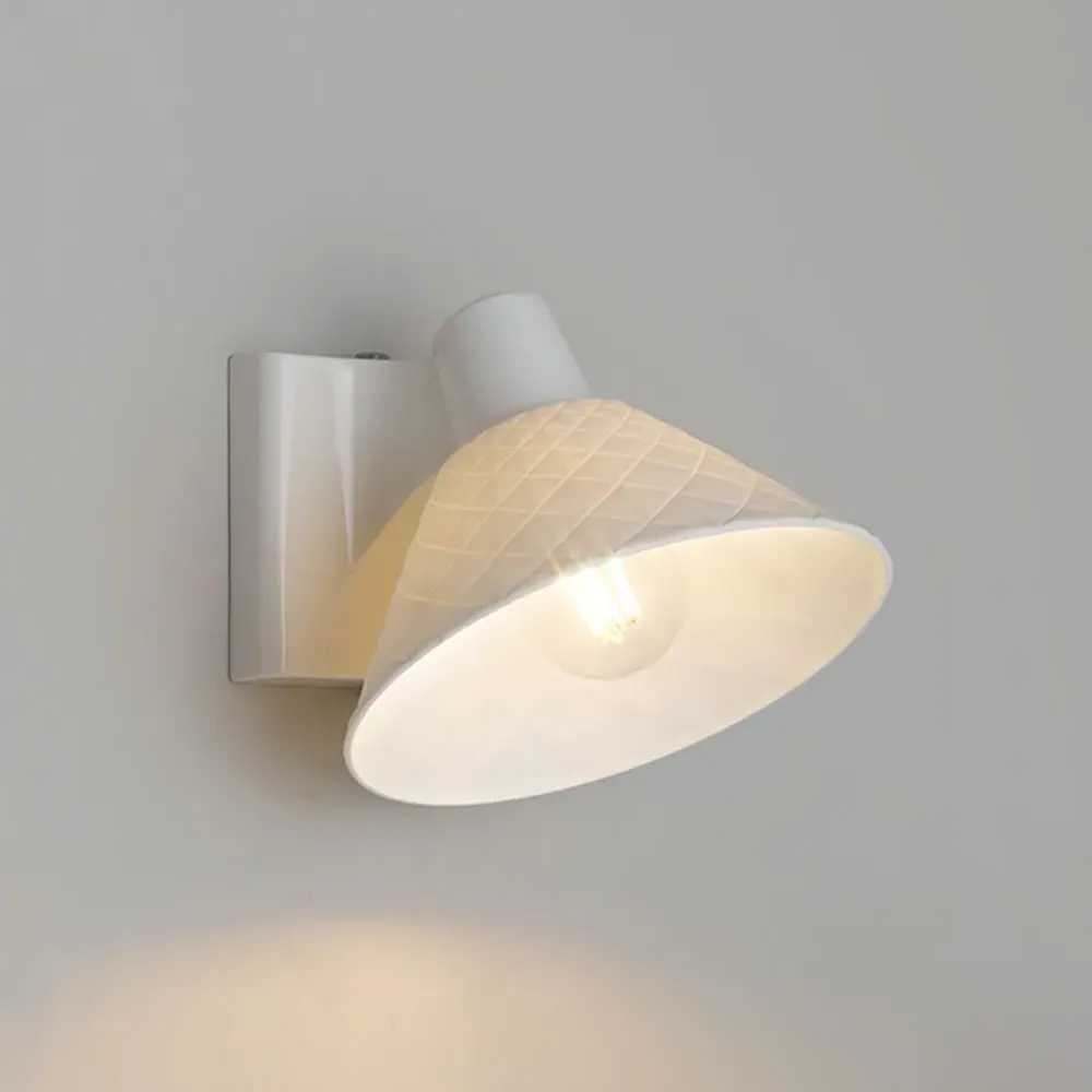 Wall Light Conical Shade - Brass, Bone China image