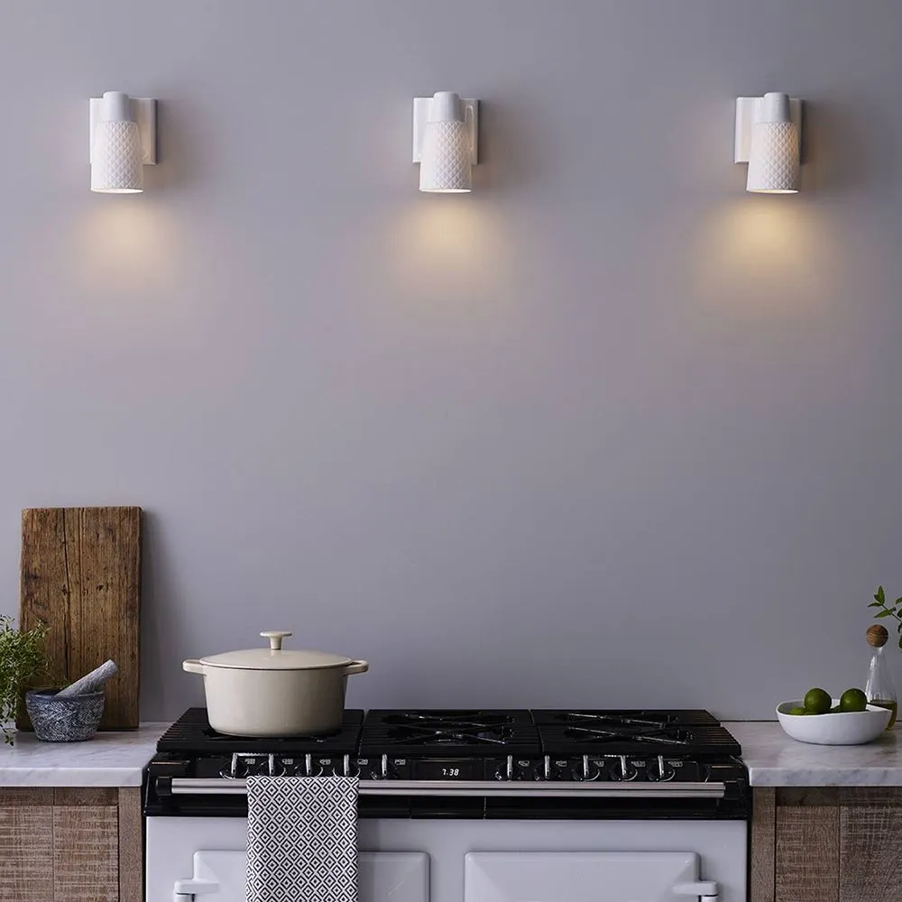 Wall Light Pitched Shade - Brass, Bone China