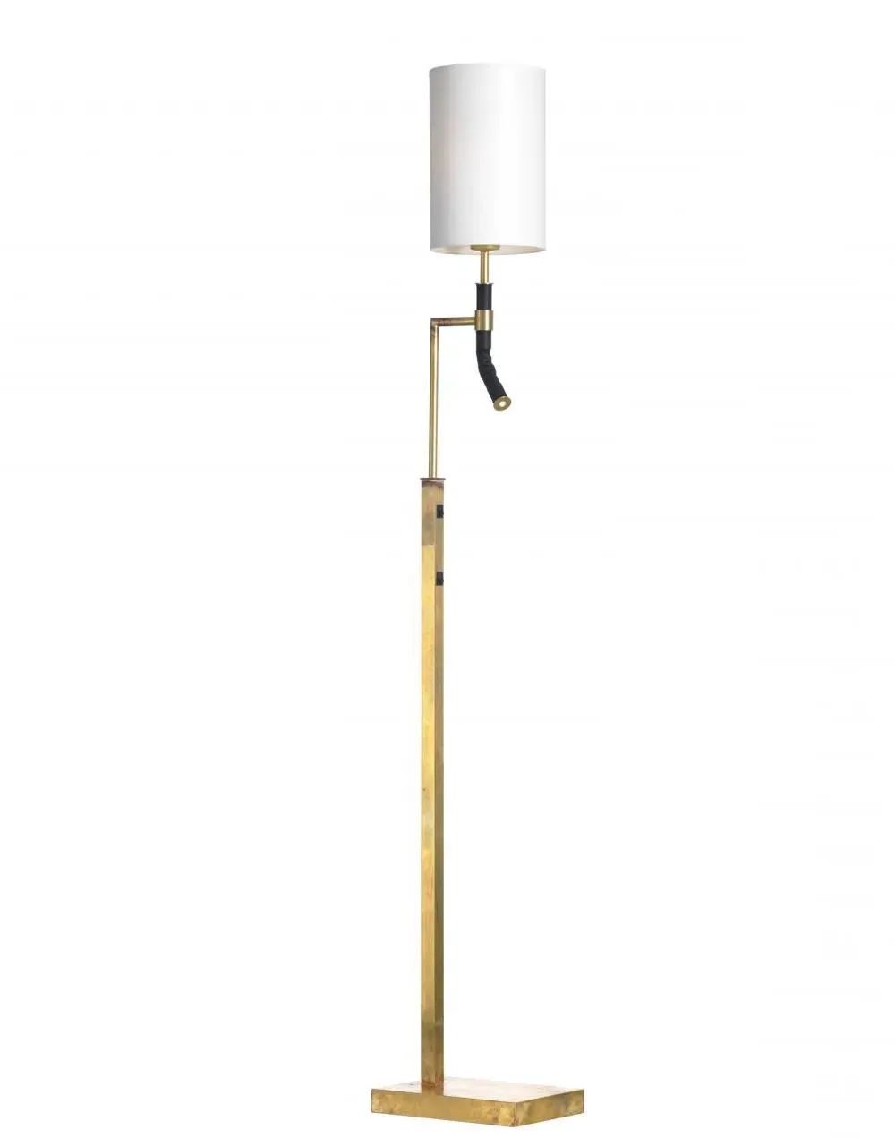 Adjustable Floor Lamp with Spotlight - Brass image