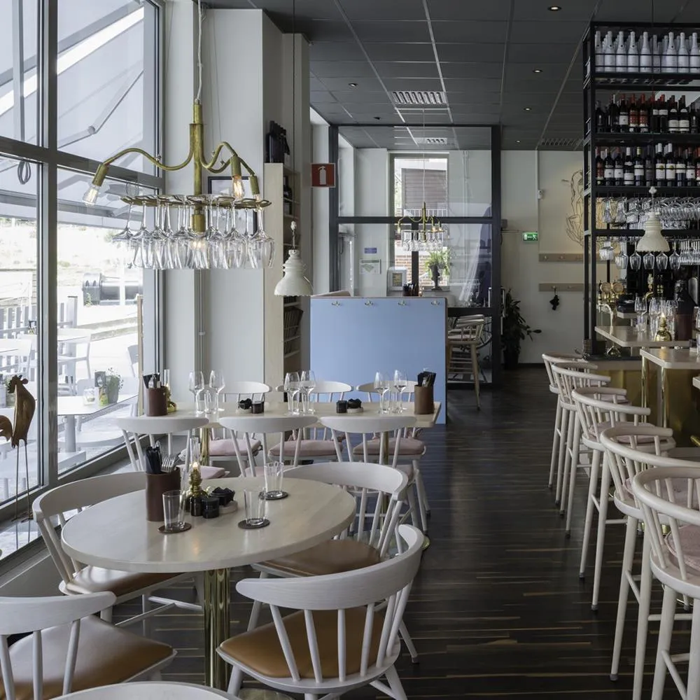 Chandelier with Glass Holders - Brass, Crystal