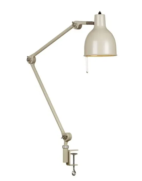 Clamp Table Lamp with Cord - Warm Grey