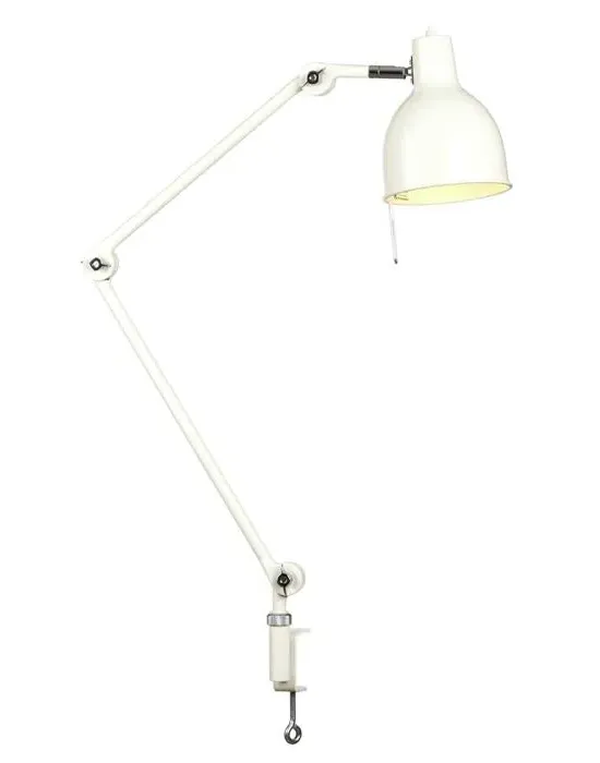Clamp Table Lamp with Cord - White