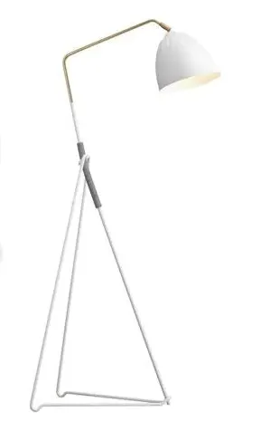 Floor Lamp with Brass Arms - Black, Lacquered