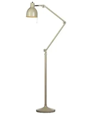 Floor Light with Metal Detailing - Warm Grey