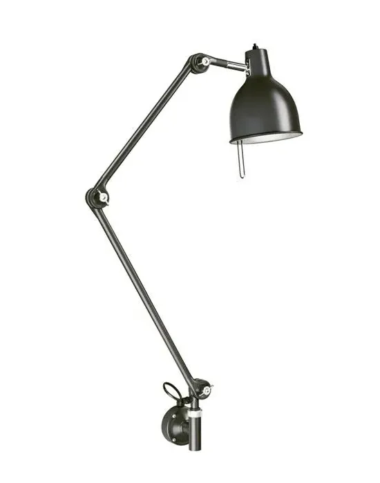 Long Wall Light with Switch - Black, Metal