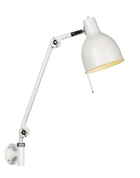 Medium Wall Light with Switch - White, Metal