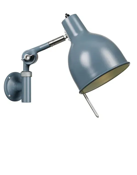 Short Wall Light Hardwired - Misty Blue, Metal