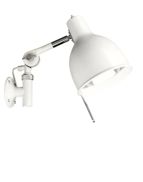 Short Wall Light with Switch - White, Metal