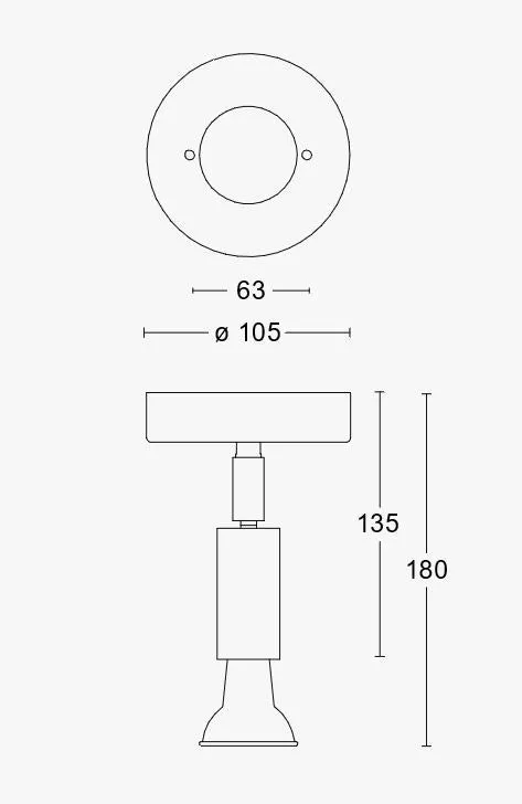 Single Spotlight with Dimmer - White, Brass