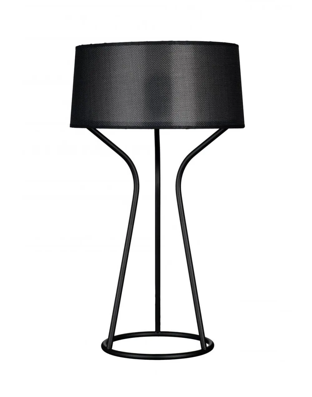 Table Lamp with Fabric Shade - Black, Enamel image