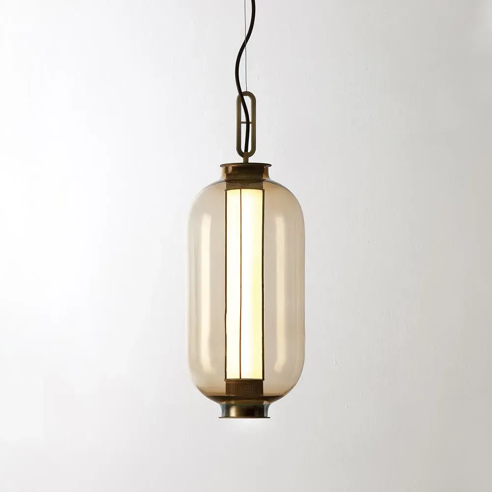 BAI BA BA Pendant Light - Clear Glass, Bronze Steel