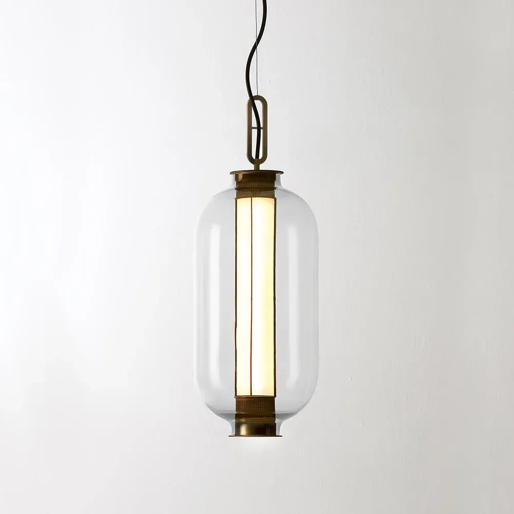 BAI BA BA Pendant Light - Clear Glass, Bronze Steel